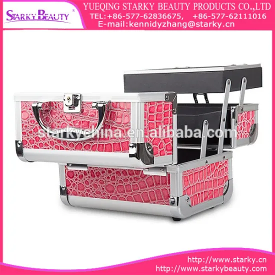 Large Aluminium Beauty Sequins Cosmetic Box Nail Makeup Vanity Salon Case