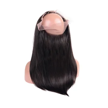360 Lace Frontal Closure Straight Human Hair, Brazilian Virgin Human Hair Extensions Cuticle Aligned Lace Frontal 360