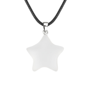 Clear Crystal 30mm Star Pendant Pendant Necklace 45cm Black Cord