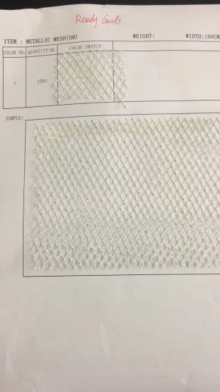 100%Polyester Metallic Mesh Fabrics