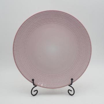 Pembe Reaktif Renkli Sırlı Stoneware Yemek Takımı Sofra Seti/Antik Seramik Yemek Takımı