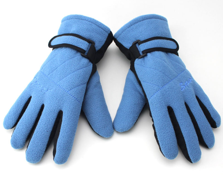 Skid Proof Fleece Gloves Blue