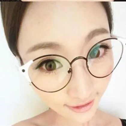 Big Round Glasses Frame Half New Retro