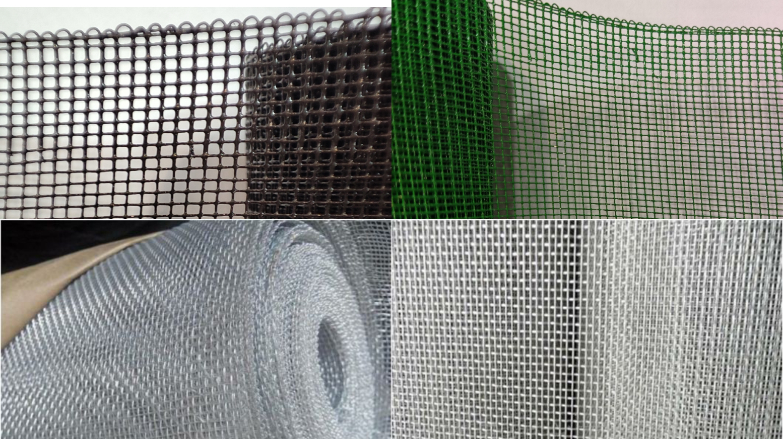 AL-MA aluminum-magnesium alloy window screen mesh showing raw metallic weave and black powder-coated finish, macro detail for engineering white paper