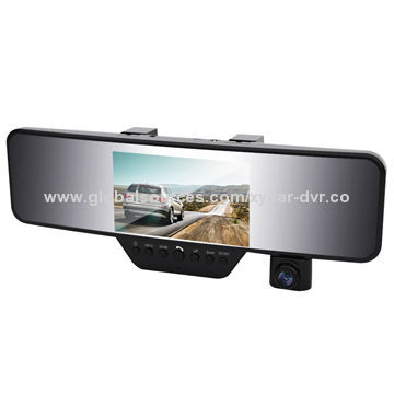 4.3-inch HD 1,080P Bluetooth GPS Rear-view Mirror DVR/Car Black Box with G-sensor/TV Out