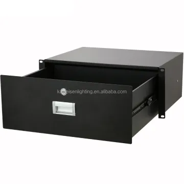 4U Black Lockable Sliding Drawer Keyboard Server Rack Mount for 35cm Depth Network Equipment, CCTV DVR Control, and Steel Drawer