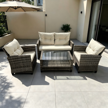 Synthetic Rattan Backyard Lounge Ensemble