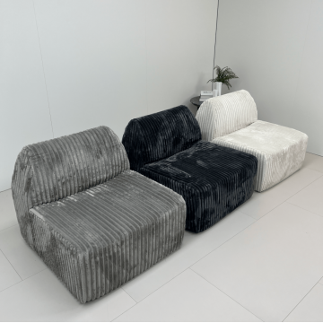 Vertical Ribbed Single Compression Sofa Bed in Soft