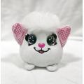 Cute fried fur white kitten plush toy