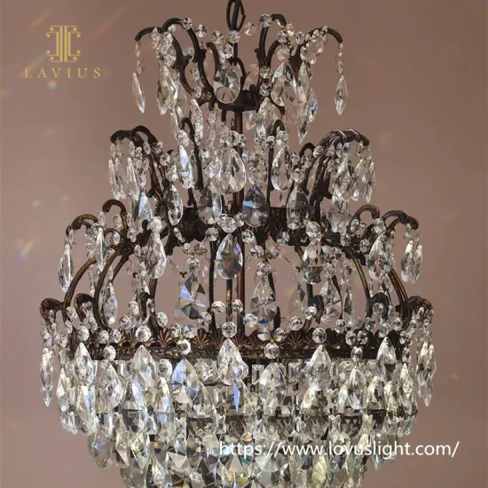 Villa large project high luxury classic crystal chandelier Opulent unique vantage custom pendant crystal light