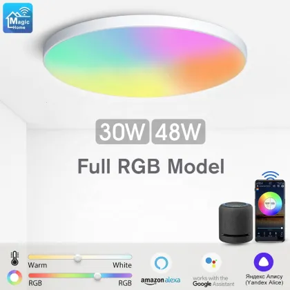 Smart Home Lighting: Voice Controlled, WiFi Connected 30W CCT RGB LED Ceiling Light