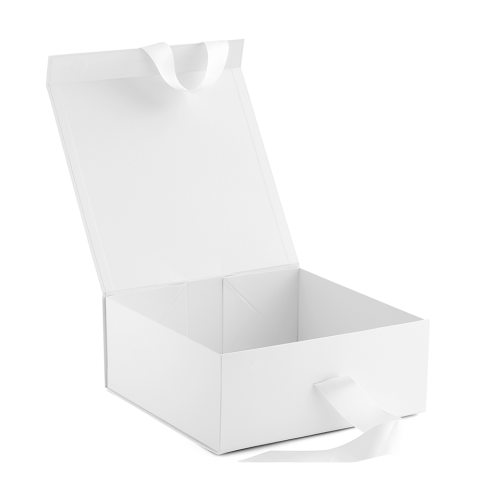 Large black white paper cardboard gift hamper box