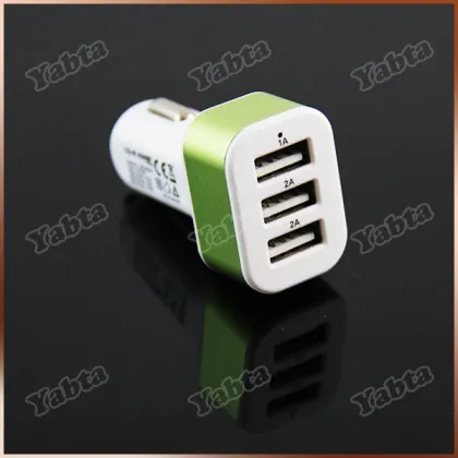 Small car battery charger 3 port usb car charger mobile phone battery charger