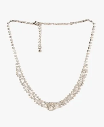 Latest design with bead long platinum gold necklace design