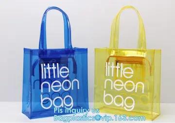pvc gift bag / transparent shopping bag / wholesale china pvc handbags, PVC coated shopping bag
