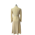 Chiffon Pleats Front Button Planket Maxi Dress