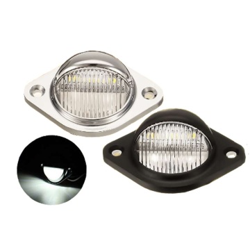 3 LED Chrome Silver License Light with White Color for Trucks and Trailers