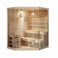 Sauna de madera tradicional interior