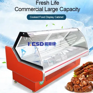 Supermarket Service Counter Cabinet Cooked Food Showcase Meat Display Chiller Freezer Refrigerator Cooler Cabinet
