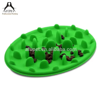 multi colored slow feed pet feeder