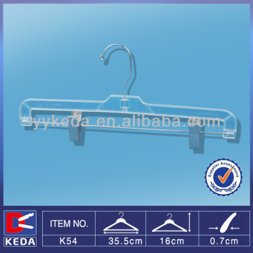 Klarer Plastikhosenbügel mit Clips K54 (5131)