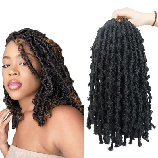 salon faux locs crochet Hair pre twisted Long Butterfly Locs hair braids extension water wave crochet hair