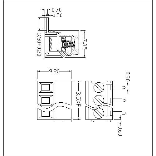 AT302R-3.5XXX-A PCB Screw Terminal Block 