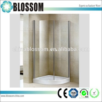 Sector smart adjustable double pivot curved glass frameless shower door