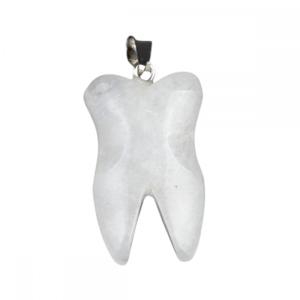 Crystal Tooth Necklace for Women Men Handmade Craved Stone Teeth