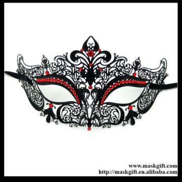 MB003-RBK Red Shinning Crystals Decorative Laser Cut Metal Masque Masks,Venetian Party Masks
