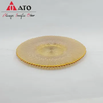 Clear embossed plate with ion plating dinner plate