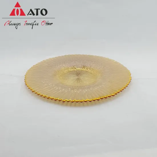 Clear embossed plate with ion plating dinner plate