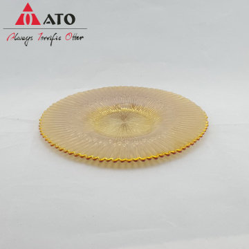 Clear embossed plate with ion plating dinner plate