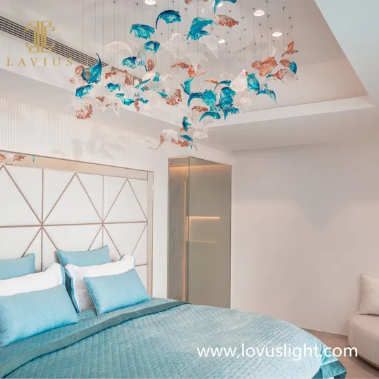 Creative villa bedroom chandelier multi-color decorative ceiling chandelier custom chandelier villa multi-purpose chandelier