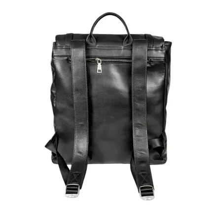 Casual Commuter Genuine Leather Flap Backpack