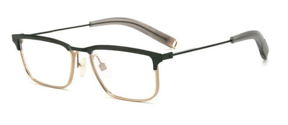 Gafas de oro rectángulo de diseño de titanio enmarcado