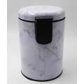 Tin Plate Mable Pattern Trash Can