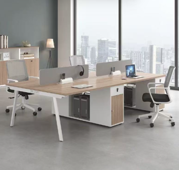 Meja Kantor Rangka Baja 4 Kursi