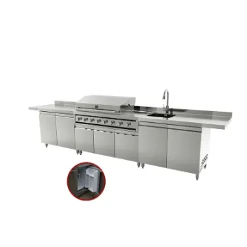 European Style China BBQ Grill Kitchen Cabinet with Fridge for Sale