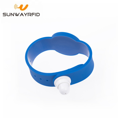 Tamper Button PVC RFID Wristbands NFC Chip Bracelet