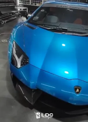 Liquid Atomic Blue Metallic Car Wrap