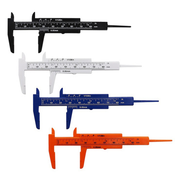 1Pcs 0-80mm Double Rule Scale Plastic Vernier Caliper Measuring Student Mini Tool Ruler