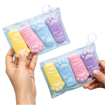 Creative Cat Claw Design Highlighter Color Marker Pen Kawaii Stationery Set