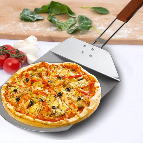 Stainless Steel Pizza Peel Shovel Lightweight Pizza Paddle Peel For Oven