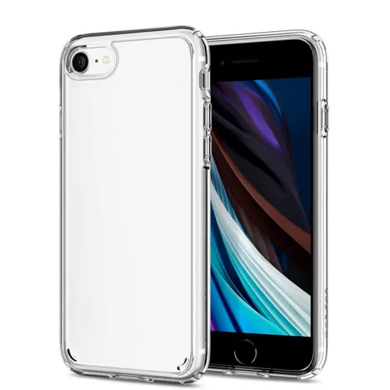 9H Tempered Glass Back Cover with Soft Silicone Bumper for iPhone SE 2020 / 7 / 8 Plus