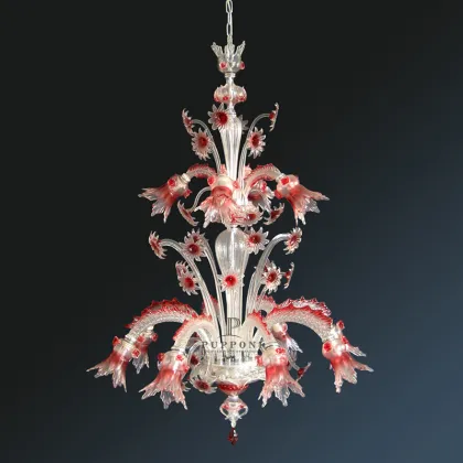 Designer Chandelier for Dining Room: Glass LED Pendant Lamp Light