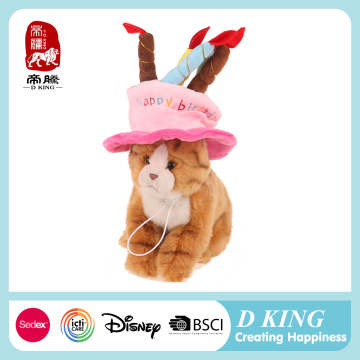 Wholesale plush pet birthday toys for dog and cat happy birthday gift hat toy from China
