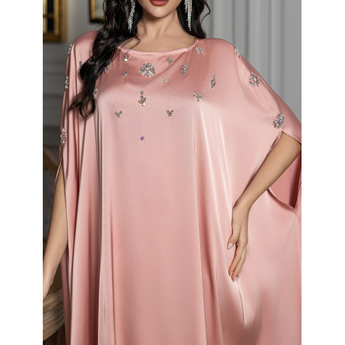 ساتن Batwing Abaya با دکور کریستال