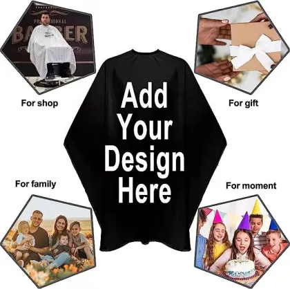 Waterproof Barber Cape with Snap Closures for Professional Haircuts