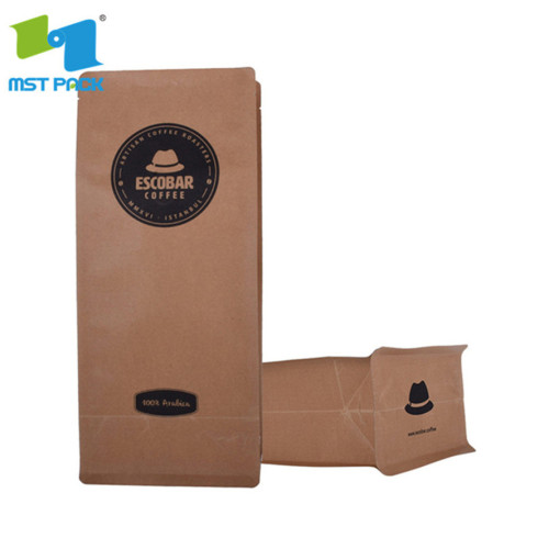 custom printed compostable kraft paper aluminum stand up pouch
